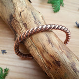 Handmade Men's Twisted Copper Torque Bangle Bracelet