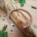 Handmade Men's Twisted Copper Torque Bangle Bracelet