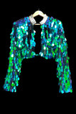 Mermaid Green Festival Sequin Bolero Jacket