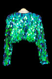 Mermaid Green Festival Sequin Bolero Jacket