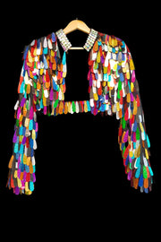 Video of Rainbow Sequin Festival Bolero Jacket 