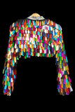 Rainbow Sequin Festival Bolero Jacket 