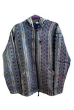 Green / Blue Thai Hill Tribe Fabric Hooded Jacket