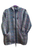 Green / Blue Thai Hill Tribe Fabric Hooded Jacket