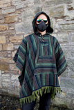 Green Heavy Natural Cotton Hooded Poncho | SHRINE - SHRINE