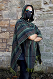 Green Heavy Natural Cotton Hooded Poncho | SHRINE - SHRINE