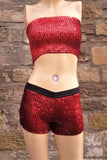 Red Disco Sequin Boob Tube | SHRINE CLOTHING - SHRINE