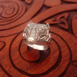 Norse Viking Fenrir Wolf 925 Men's Silver Ring | SHRINE JEWELLERY - SHRINE