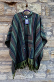 Green Heavy Natural Cotton Hooded Poncho | SHRINE - SHRINE