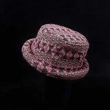 Pink White Hill Tribe Festival Roll Hat | SHRINE HATS - SHRINE