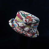 White Red Hill Tribe Festival Roll Hat | SHRINE HATS - SHRINE