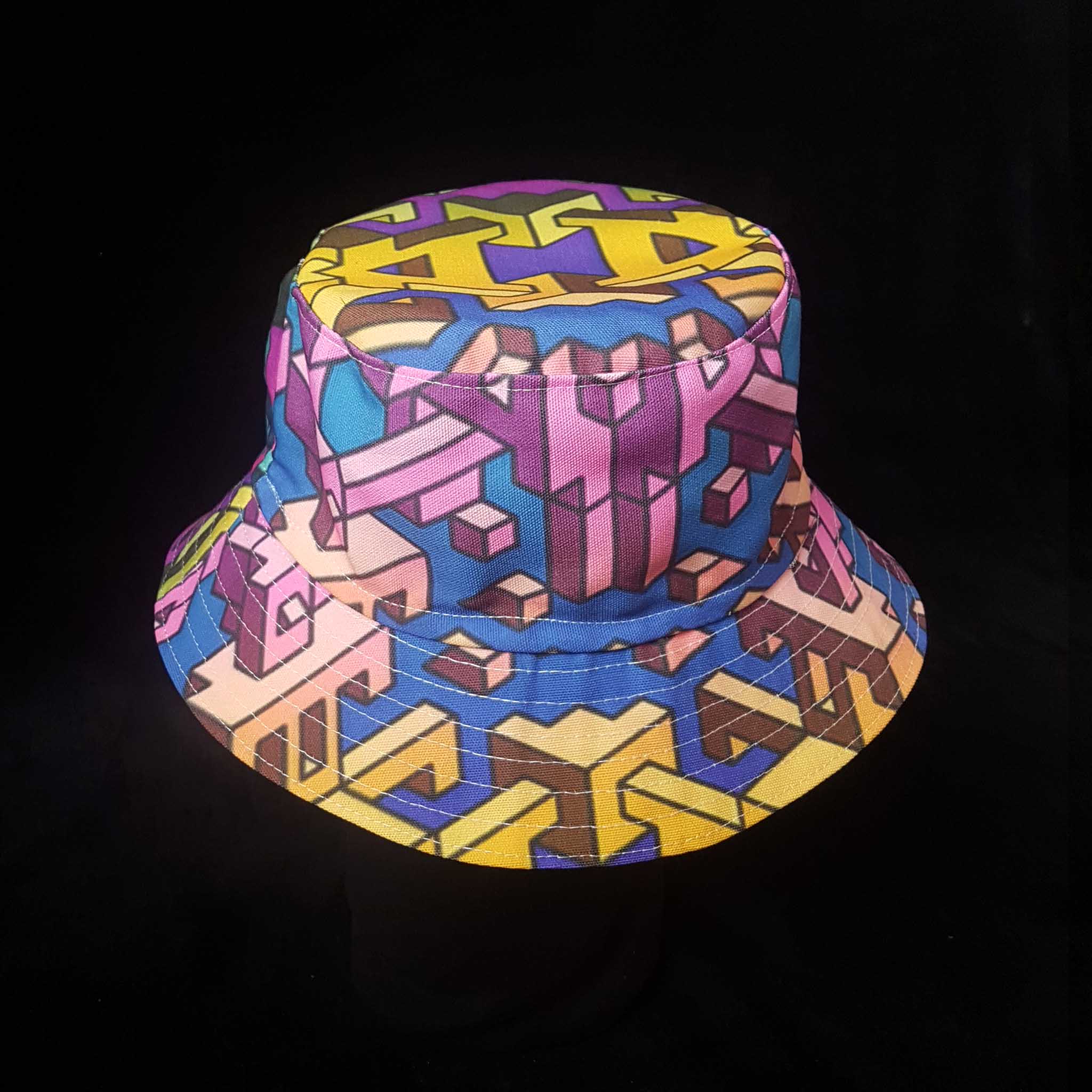 Geometric Multicoloured Festival Bucket Hat | SHRINE HATS