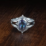 Mystic Topaz Silver Ring with silver dots