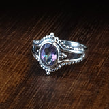 Mystic Topaz Silver Ring with silver dots