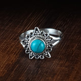 Turquoise Silver Star Ring