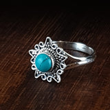 Turquoise Silver Star Ring