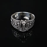 Thor's Hammer Viking Wolf 925 Men's Silver Ring | SHRINE JEWELLERY - SHRINE