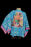 Turquoise Boho Hand Embroidered Sequin Frida Kahlo Dream Jacket | SHRINE CLOTHING - SHRINE