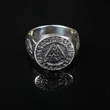 Viking Valknut Runes 925 Men's Silver Ring | SHRINE JEWELLERY - SHRINE